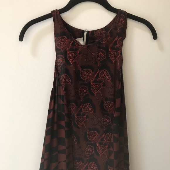 A.L.C. Huntley silk print tank, burgundy - Picture 1 of 4